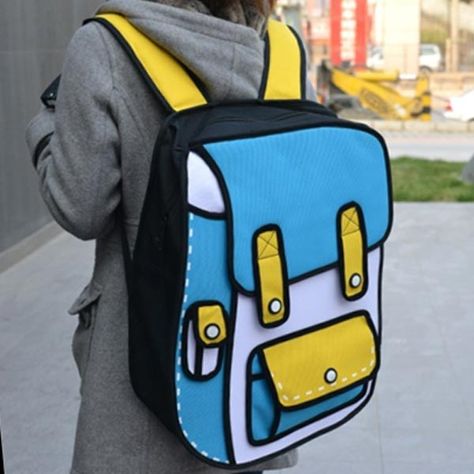 2D Cartoon Backpack Angel Wings Backpack, Cartoon Backpack, Cartoon Bag, Korean Design, 3d Cartoon, Cute Backpacks, Oui Oui, Cool Stuff, Cute Bags