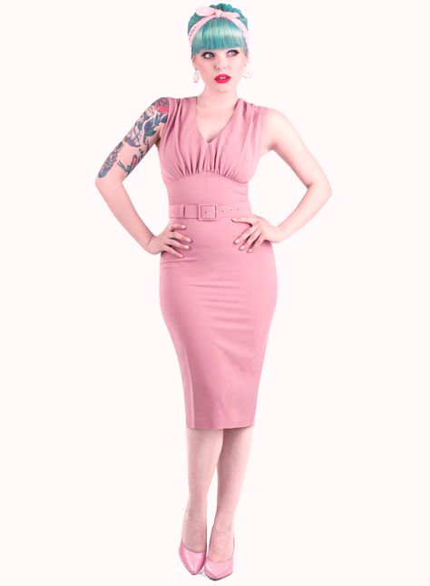 Vintage Pink ‘Wanda' style 1950's wiggle dress - British Retro Retro Attire Women, Retro Attire, 1950s Wiggle Dress, Catwalk Design, Casual Attire For Women, Pencil Dresses, Ladies Style, Dresses Casual Fall, Dapper Day