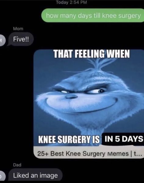 That Feeling When Knee Surgery, Knee Surgery Humor, Me When Knee Surgery, When Knee Surgery Is Tomorrow, Surgery Humor, Sore Throat Memes Funny, Funny Surgeon Memes, Knee Surgery Memes Humor, Medical Memes