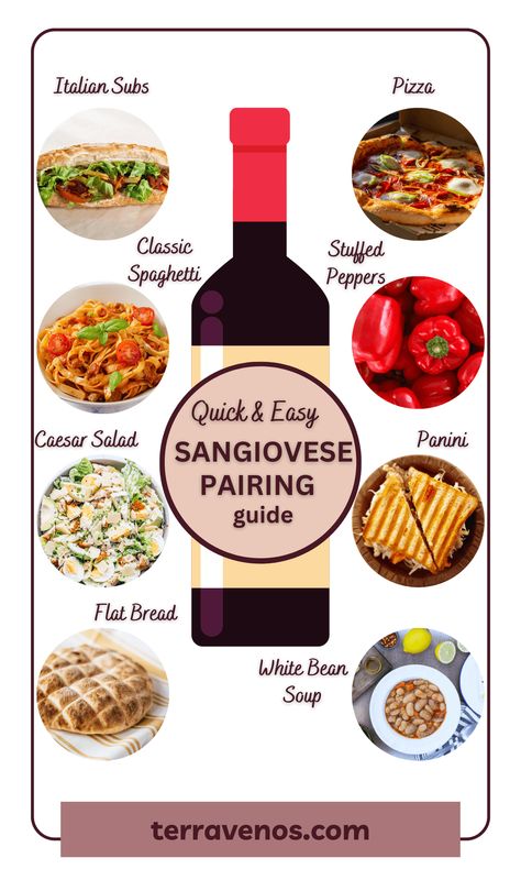 You know and love Sangiovese wine, but there's so much more than pizza! Check out these quick and easy meals that will satisfy that craving and pair perfectly every time - discover more at the link below! #wine #winepairing #winelover Wine Pizza Pairing, Wine And Pizza Pairing, Wine And Pie Pairing, Red Blend Wine Pairing Food, Pizza Pairings, Junk Food Wine Pairing, Sangiovese Wine, Wine And Pizza, Quick And Easy Meals