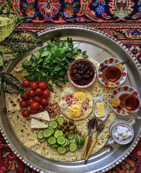 Iranian breakfast Iranian Breakfast, Persian Food Iranian Cuisine, Persian Tea, Iranian Cuisine, Breakfast Photography, Persian Cuisine, Iranian Food, Healthy Food Dishes, Persian Food