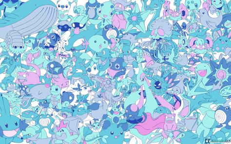 Blue water pokemon extravaganza <3 Pokemon Pc Wallpaper Hd, Pokemon Desktop Wallpaper, Pokémon Background, Otaku Wallpaper, Water Pokemon, Wallpaper Pokemon, Water Type Pokemon, Pokemon Red Blue, Pokemon Bulbasaur