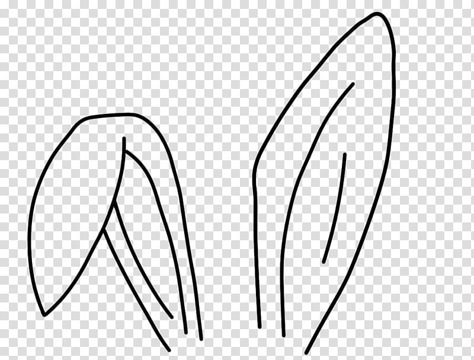 Bunny Ears Reference Drawing, Rabbit Ears Tattoo, Rabbit Ears Drawing, Bunny Ear Tattoo, Bunny Ears Tattoo, Bunny Outline, Bunny Ears Drawing, Bunny Ears, Rabbit Cartoon Drawing