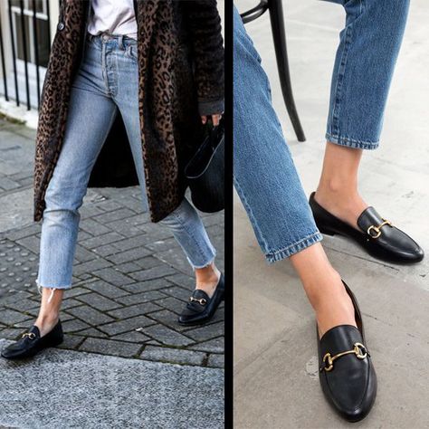 *COPY PASTE* Gucci loafers (left https://www.gucci.com/es/es/pr/women/womens-shoes/womens-moccasins-loafers/gucci-jordaan-leather-loafer-p-404069BLM001000?position=53&listName=ProductGrid&categoryPath=Women/Womens-Shoes/Womens-Moccasins-Loafers) VS & Other Stories loafers (right https://www.stories.com/en_eur/shoes/all/product.equestrian-buckle-loafers-black.0492114003.html) which one will you pick? Gucci Jordaan Loafer Outfits Women, Gucci Mocassin Outfit, Black Moccasins Outfit, Gucci Jordaan Loafer Outfit, Mocassin Outfit, Loafer Outfits Women, Womens Moccasins, Gucci Loafers Outfit, Loafers Women Outfit