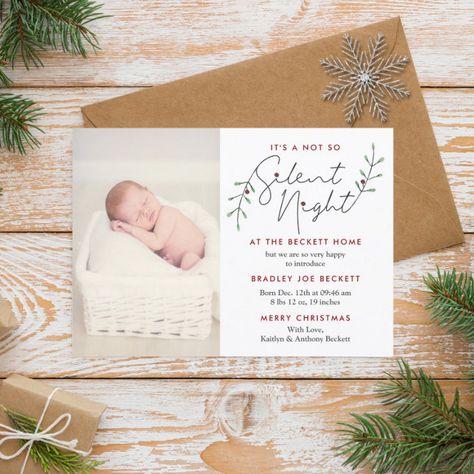 Baby Photo Christmas, Newborn Christmas Pictures, Christmas Birth Announcement, Birth Announcement Card, Newborn Christmas, Holiday Design Card, Photo Christmas, Holiday Invitations, Merry Little Christmas