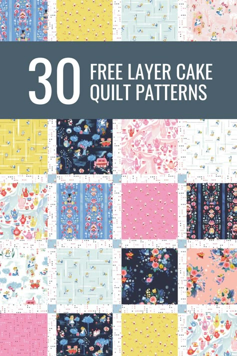 Layer Cake Quilts Pattern Free Easy, Layer Cake Quilts Easy, Quilt Layer Cake Patterns, Quilt Patterns For 10 Inch Squares, Layer Cake Projects, Layer Cakes Quilt Patterns, Beginner Scrap Quilt, Lap Quilts For Beginners Free Patterns, Layer Cake Quilt Patterns Easy