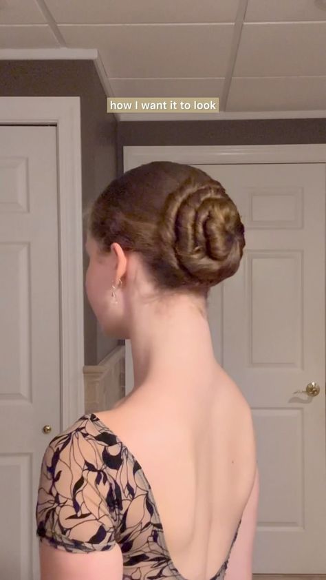 Rachel Quiner | ~Curly Hair Bun Tutorial~🎀✨ This video was requested so here is my everyday ballet bun :) #balletbun #tutorial #ballet #ballerina... | Instagram French Twist Ballet Bun, Ballet French Twist, Curly Hair Bun Tutorial, Ballet Bun Hairstyles, Princess Bun, Ballerina Instagram, Ballet Hair Bun, Ballet Buns, Ballet Bun Wrap