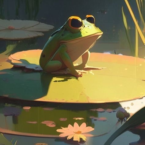 there is a painting of a frog sitting on a lily pad , concept art, sergey kolesov, animated film, concept art for movie, in style of atey ghailan, pixar concept art, by Goro Fujita, atey ghailan 8 k, animated film still, animated movie still, inspired by Atey Ghailan Frog Sitting On Lily Pad, Frog Concept Art, Frog Animation, Sergey Kolesov, Frog Lily Pad, Atey Ghailan, Goro Fujita, Pixar Concept Art, Frog Stuff