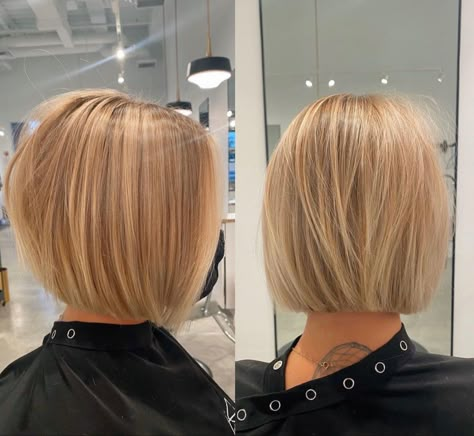 Aline Bob Haircuts, Bob Back View, Aline Bob, Modern Bob, Inverted Bob Hairstyles, Medium Bob Hairstyles, Chin Length Hair, Blonde Hair Inspiration, Blonde Hair Looks