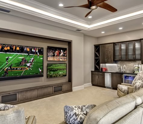 Small Basement Entertainment Room Ideas, Basement Tv Rooms, Basement Built Ins, Basement Entertainment, Basement Man Cave, Tv Setup, Media Room Ideas, Basement Designs, Tv Rooms