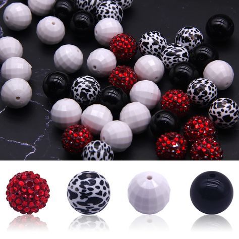 PRICES MAY VARY. ❤【Cow Beads】These large beads are made of grade acrylic, safe material acrylic beads for jewelry making, pen making pacifier making. ❤【Cow Theme Large Beads】The package contains totally 50PCS bubble gum beads, including 50PCS chunk beads, 2PCS extension chains, 3PCS cords, 2PCS lobster clasps and some 4MM beads. ❤【20 MM Beads】These rhinestone beads for jewelry making are suitable for DIY craft jewelry, such as bracelets, necklaces, hanging ornaments, etc. Bubblegum beads are 20M Bead Pens, Good Night Cards, Bubble Beads, Pen Making, Beaded Pens, Large Beads, Jewelry Making Bracelet, Bubblegum Beads, Focal Beads