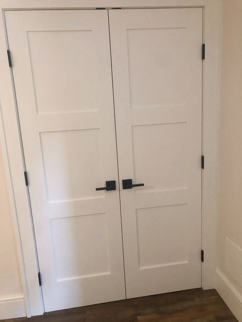 3 Panel Closet Doors, Closet Door Styles Bedrooms, French Bedroom Doors, Double Closet Door Ideas, Hallway Closet Door Ideas, Master Closet Doors, Hall Closet Doors, Hallway Closet Doors, Bedroom Double Doors