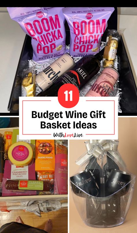 Looking for the perfect gift without breaking the bank? 🍷🎁 Check out these budget wine gift basket ideas! From affordable wine selections to charming accessories, these ideas will impress without costing a fortune. Save this pin for your next thoughtful and budget-friendly gift! 📌💖 Cute Wine Gift Ideas, Wine Raffle Basket Ideas, Wine Basket Gift Ideas Diy Budget, Wine Basket Gift Ideas, Vodka Gift Baskets, Red Wine Gift Basket, Wine Gift Basket Ideas, Diy Wine Gift Baskets, Wine Gift Box Ideas