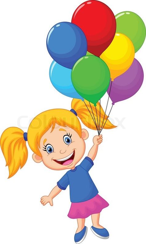 Girl Holding Balloons, Holding Balloons, Gorillas Art, Kids Nursery Art, Disney Balloons, Balloon Cartoon, Eid Crafts, School Cartoon