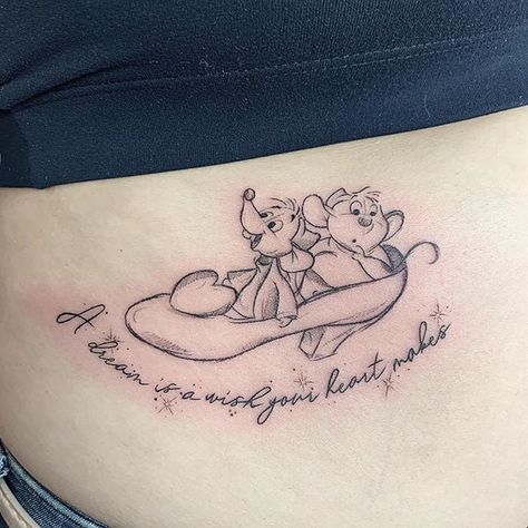 "A dream is a wish your heart makes." — Cinderella Disney Tattoos Cinderella, Disney Quote Tattoos, Cinderella Tattoo, Disney Tattoos Quotes, Winnie The Pooh Tattoo, Cute Disney Tattoos, Pooh Tattoo, Disney Sleeve Tattoos, Practically Perfect In Every Way