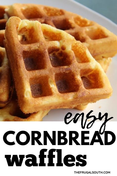 A simple recipe for jiffy cornbread waffles using a box of cornbread muffin mix and only a few other ingredients Jiffy Cornbread Waffles, Cornbread Waffles Recipe, Jiffy Recipes, Cornbread Muffin, Easy Cornbread, Cornbread Waffles, Mini Waffles, Cornbread Recipes, Easy Waffle Recipe