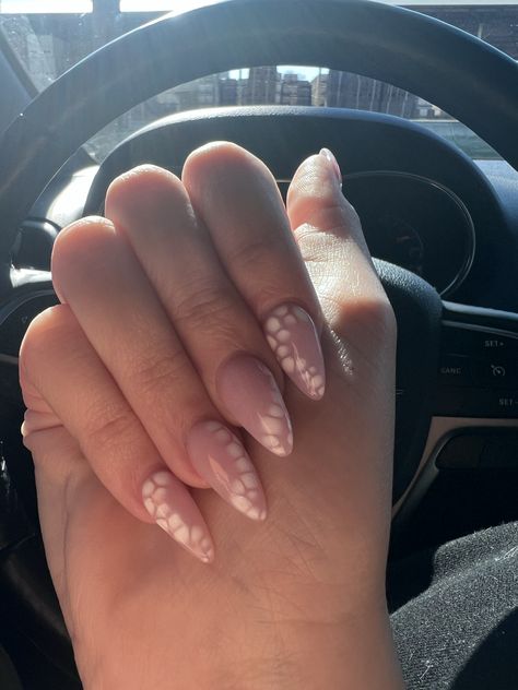 Cute nails | blooming gel | nail art Nails With Blooming Gel Designs, French Tip Blooming Gel, Almond Nails Designs Blooming Gel, Nail Ideas With Blooming Gel, Nail Inspo Gel X Almond, Simple Blooming Gel Nails, Easy Blooming Gel Nail Art, White Blooming Gel Nails, Nail Designs Blooming Gel