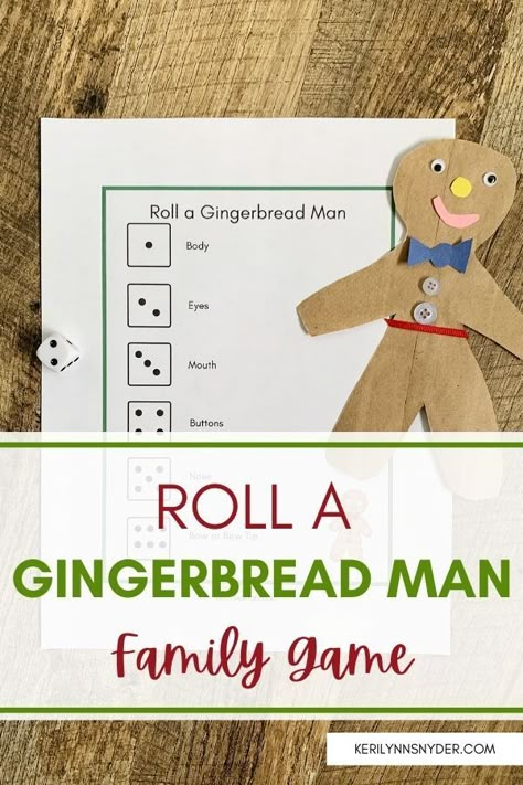 Get the Roll a Gingerbread Man game for some at home family fun! Roll A Gingerbread Man Dice Game, Gingerbread Party Games, Gingerbread Man Games, Gingerbread Games, Intentional Christmas, Indoor Winter Activities, At Home Activities For Kids, Best Christmas Crafts, Home Activities For Kids