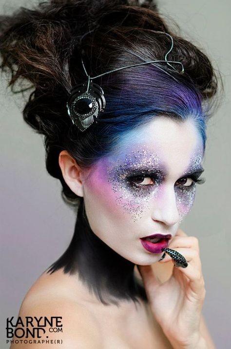 Halloween cute Extreme Makeup, Drag Make-up, Avant Garde Makeup, Face Paintings, Theatrical Makeup, Purple Makeup, Dramatic Makeup, Special Effects Makeup, Fx Makeup