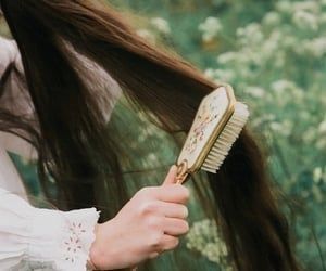 Brushing Hair Aesthetic, Witch Aesthetic Nature, Red Hair Loreal, Hair Tips Dyed Blue, Light Red Hair Color, Carmel Hair Color, Brushing Hair, Light Red Hair, Healing Symbols