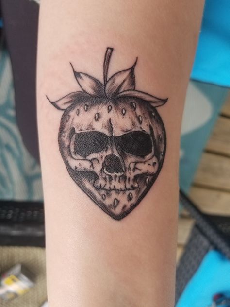 Strawberry Skull, Skull Tattoo, Tattoos