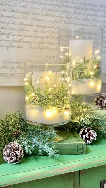 Holiday Vase Filler Ideas, Glass Vase Filler Ideas Christmas, Large Glass Vase Filler Ideas Christmas, Large Vase Filler Ideas, Clear Vases With Ornaments, Large Glass Vase Filler Ideas, Glass Celluar Vase For Xmas, Christmas Vase Filler Ideas, Glass Vase Filler Ideas