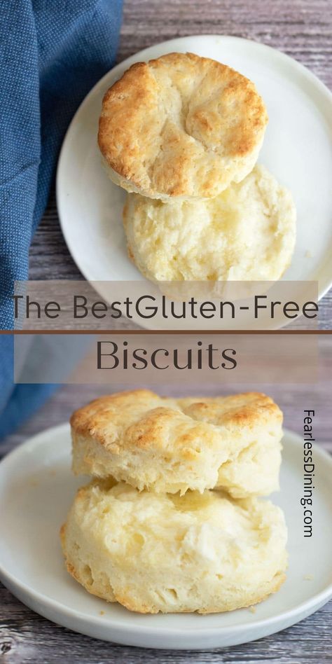 These are hands down the best gluten free biscuits. I tested 5 different gluten free flour blends and share the results. You can make light and fluffy biscuits so quickly. They are perfect for shortcakes, breakfast sandwiches, and on their own. fearlessdining Glutenfri Baking, Cookies Gluten Free, Gluten Free Biscuits, Gluten Free Recipes Bread, Gluten Free Flour Blend, Biscuits Recipe, Homemade Gluten Free, Gluten Free Dairy Free Recipes, Gluten Free Eating