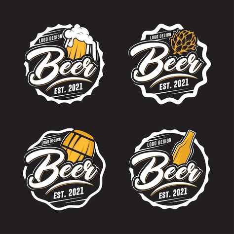 Vintage Badge Logo, Wine Logo Design, Beer Logo Design, Beer Logos, Barley Beer, Beer Label Design, Wine Logo, Vintage Badge, Beer Keg