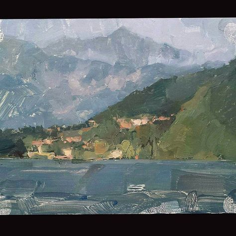 Palette Knife Art, Abstract Art Landscape, Abstract Landscape Painting, Plein Air Paintings, Lake Como, Urban Landscape, Abstract Landscape, Beautiful Paintings, Plein Air