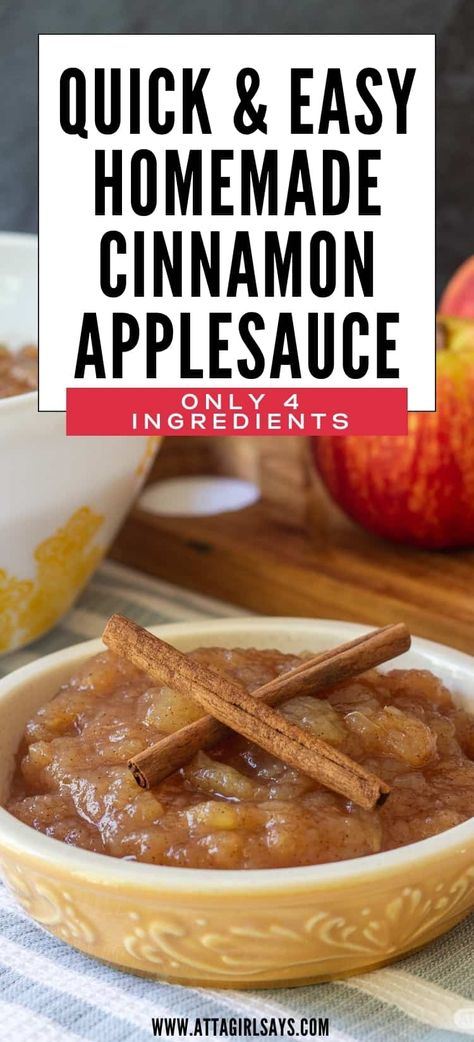 Homemade Cinnamon Applesauce, Easy Applesauce, Canned Applesauce, Spiced Applesauce, Cinnamon Applesauce, Applesauce Recipe, Apple Sauce Recipes, Homemade Applesauce, Apple Sauce