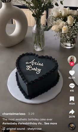 This Heart-Shaped Cake That Looks Like Black Velvet Is Going Viral On TikTok Black Heart Cake, Heart Cake Recipes, His 30th Birthday, Blue Velvet Cakes, 17 Birthday Cake, 30th Birthday Cake, Aries Baby, Aries Birthday, Black Cake