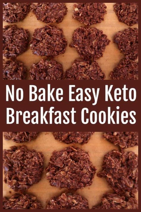 Keto Breakfast Cookies Recipe – Easy No Bake Low Carb, Ketogenic, Sugar Free & Gluten Free Chocolate Cookies without oatmeal. With the video. Keto Breakfast Cookies, Chia Pudding Vegan, Galletas Keto, Gluten Free Chocolate Cookies, Desayuno Keto, Breakfast Cookie Recipe, Milkshake Recipe, Low Carb Low Sugar, Low Carb Diets