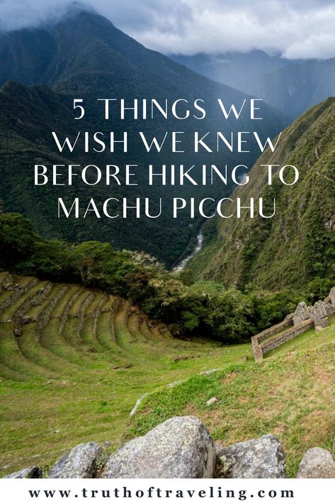 We recently hiked the 4-day Inca Trail to Machu Picchu and had an amazing experience! Here are 5 things we wish we knew about hiking to Machu Picchu. Hiking Machu Pichu, Hiking Machu Picchu, Travel Peru, Macchu Picchu Outfit, Inca Trail, Machu Pichu Outfits, Machu Pichu Hike, Macchu Picchu Trip, Machi Pichu