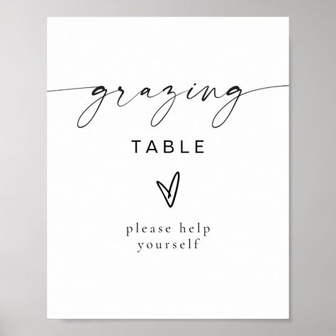 BLAIR Modern Minimalist Bohemian Grazing Table Poster Grazing Table Sign, Minimalist Bohemian, Grazing Table, Tabletop Signs, Grazing Tables, Table Sign, Retirement Party, Black And White Color, Retirement Parties