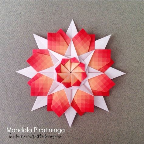 Mandala Piratininga design by Falk Brito. Origami Inspiration, Origami Mandala, Origami Decor, Radial Design, Creative Origami, Origami Videos, Fabric Origami, Origami Love, Origami And Kirigami