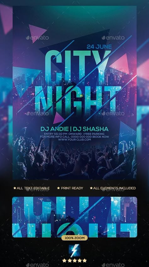 Party Design Poster, Business Advertisement, Party Flyer Template, 광고 디자인, Flyer Ideas, Architecture Art Design, Event Poster Design, Flyer And Poster Design, City Night