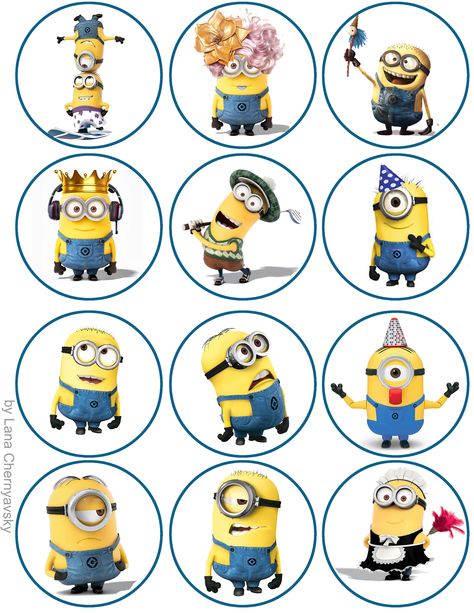 Minions topper for cupcakes Minion Cupcake Toppers, Minion Classroom, Minion Theme, Minion Cupcakes, Minion Birthday Party, Minion Pictures, Bottle Cap Art, Lego Cake, Minions Despicable Me