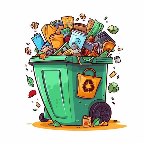 Family Comic, Garbage Can, A Cartoon, Cartoon Illustration, Social Media Design, A Bag, Art Dolls, Graphic Resources, Trash Can