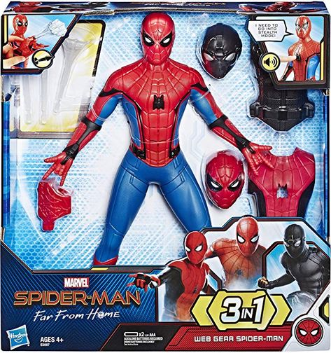 Amazon.com: Spider-Man Deluxe Feature Action Figure: Toys & Games Avengers Alliance, Superhero Toys, Spider Man Far From Home, Arm Accessories, Spiderman Movie, Far From Home, Spiderman Birthday, Anime Toys, Ms Marvel