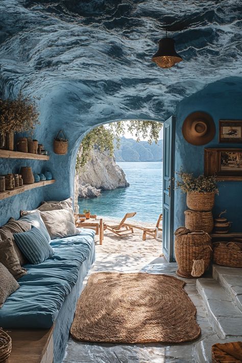 Coastal Cave Retreat Beach House Reading Nook, House Reading Nook, Lighthouse Interior, Beach Reading, Reading Corner, Hell Yeah, Reading Nook, By The Sea, Nook