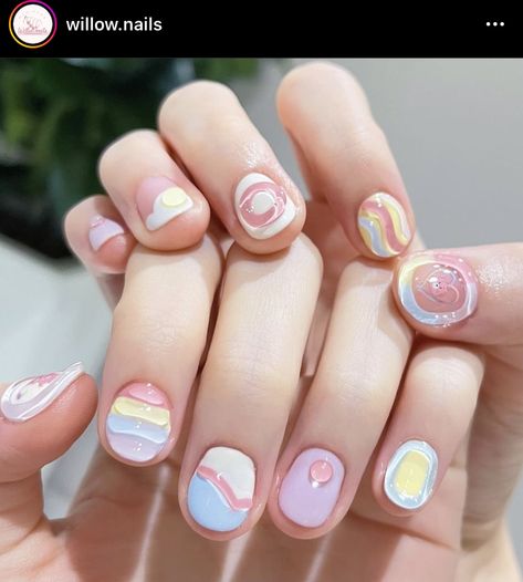 Candy Gel Nails, Candy Nails, Gold Wallpaper Iphone, Minimal Nails Art, Art Deco Nails, Asian Nails, Edgy Nails, Nail Box, Minimal Nails