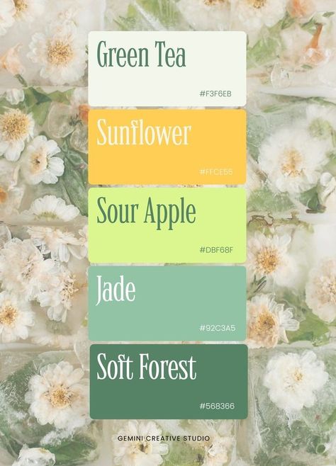 Work Color Palette, White Sage Color Palette, Midsommar Color Palette, Five Colour Palette, May Colour Palette, Green Nature Color Palette, Whimsical Color Palette, Spring Colour Palette, Soft Colour Palette