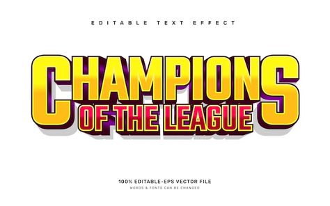 Champions of the league editable text ef... | Premium Vector #Freepik #vector #background #football #soccer #colorful Background Football, Editing Images, Football Banner, Effect Template, Word Fonts, Text Animation, Champion Logo, Name Banners, Football Logo