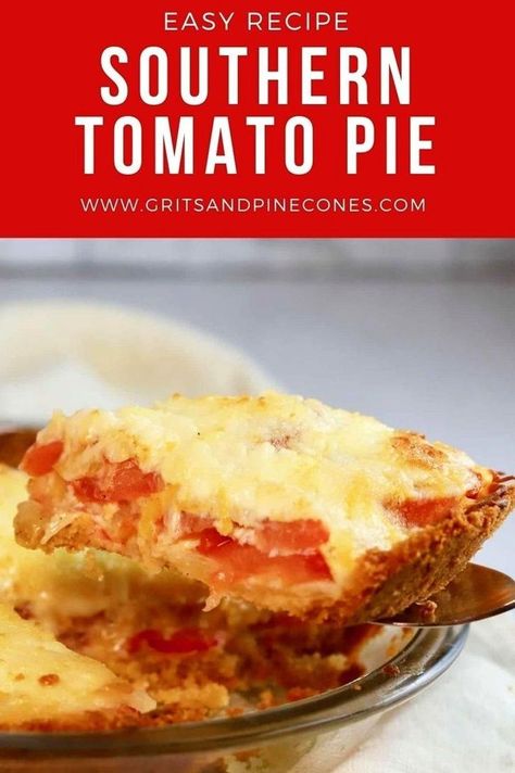 Easy Southern Tomato Pie is a savory classic full of fresh summer tomatoes and melted cheddar and parmesan cheeses. It also has a rich buttery crust, made with a surprise ingredient, Ritz crackers. Tomato Cheddar Pie, Tomato Pie With Ritz Crackers, Southern Tomato Pie, Tomato Pie Recipe, Make Ahead Breakfast Casserole, Tomato Pie, Flaky Pie Crust, Vegetarian Appetizers, Flaky Crust