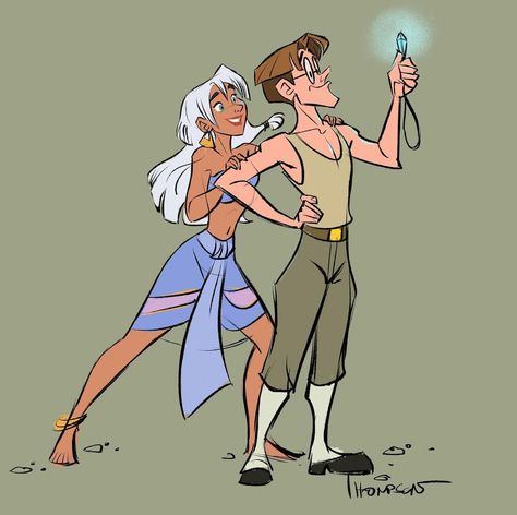 Atlantis Fanart, Hades Hercules Disney, Atlantis Disney, Milo And Kida, Hades Hercules, Kida Atlantis, Princess Kida, Hercules Disney, Disney Romance