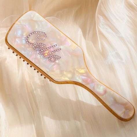 Amazon.com : Custom Rhinestone Name Hair Brush Personalized gifts Natural Wooden Bamboo Brush (Wet/Curly/Thick/Dry & Damaged Hair) - Women & Men Hair Styling Tool Jewelry Gifts : Beauty & Personal Care Custom Hair Brush, Bedazzled Hair, Custom Rhinestone, Bamboo Brush, Teased Hair, Men Hair, Hair Women, Dry Damaged Hair, Grooming Tools