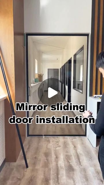 chinawindoors on Instagram: "Mirror ghost door installation.
#slidingdoors #glassdoors #foldingdoor #frenchdoors #door #doors #aluminum #factory #tottme #chinawindoors" Inside Glass Doors Ideas, Bedroom With Office, Mirror Sliding Door, Ghost Door, Office Door, Door Installation, Glass Design, Sliding Doors, Craft Room