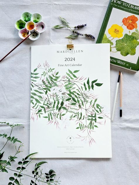 2024 Botanical Fine Art Wall Calendar Hand Painted - Etsy Australia Aesthetic Magic, Flower Calendar, Watercolor Calendar, Loads Of Love, Watercolour Flowers, Art Calendar, Print Calendar, Farmhouse Art, Floral Prints Art