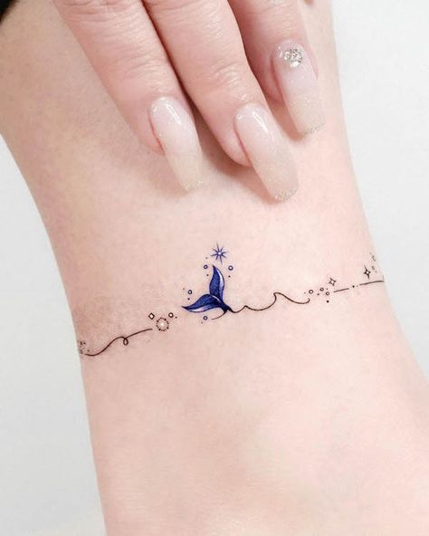 65 Awe-inspiring Wave Tattoos With Meaning - Our Mindful Life Ankle Bracelets Tattoos For Women, Cover Ups Tattoo, Tatuaje Studio Ghibli, Small Beach Tattoos, Wave Tattoos, Beach Tattoos, Ankle Bracelet Tattoo, Tattoos Infinity, Petit Tattoo