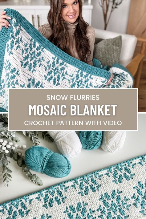 Check out this large oversized mosaic crochet snowflake blanket. Designed using the overlay method. Free crochet pattern and video tutorial. Crochet Snowflake Blanket Pattern, Free Crochet Throw Blanket Patterns, Crochet Snowflake Blanket, Crochet Mosaic Pattern Free, Useful Crafts For Adults, Mosaic Crochet Patterns Free, Crochet Mosiac, Free Afghan Crochet Patterns, Mosaic Crochet Blanket